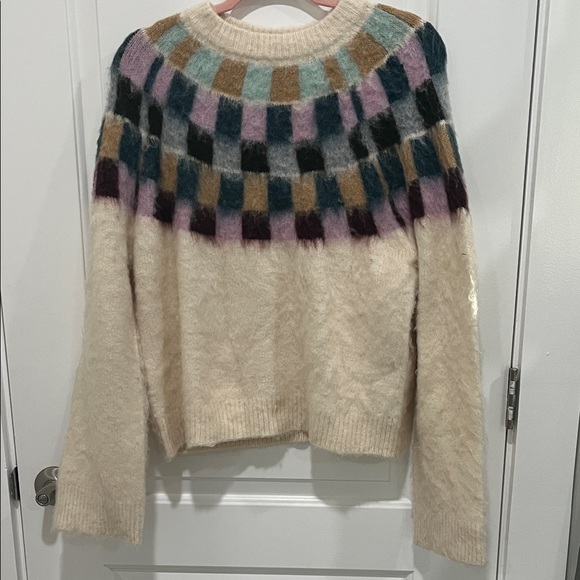Truth By Republic Sweaters - Stylish Women's Sweater with Cream, Purple, Blue, and Brown Design